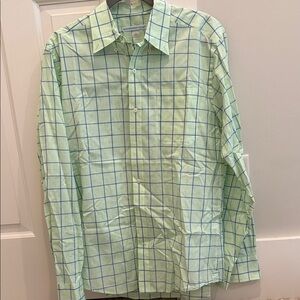 Southern Tide Light Green and Blue Plaid Shirt